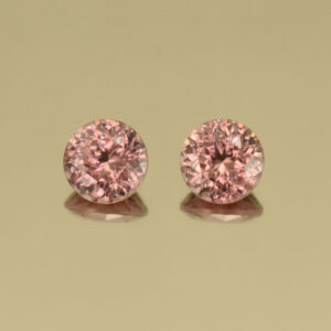 RoseZircon round pair 7.0mm 4.16cts H zn3506 SOLD