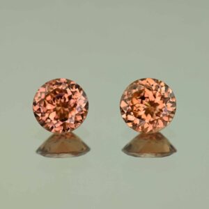 RoseZircon round pair 7.5mm 4.02cts H zn3050 scaled 1