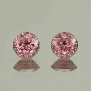 RoseZircon round pair 7.5mm 4.70cts H zn5798 SOLD