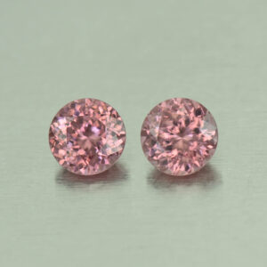RoseZircon round pair 7.5mm 4.81cts H zn3510 SOLD