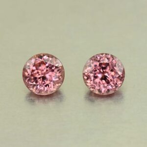 RoseZircon round pair 7.5mm 4.87cts H zn8250