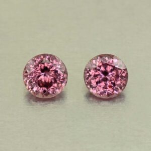 RoseZircon round pair 7.5mm 4.91cts H zn8251
