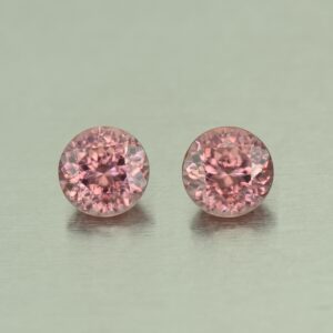 RoseZircon round pair 7.5mm 4.95cts H zn3514 SOLD