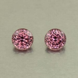 RoseZircon round pair 7.5mm 5.01cts H zn8252