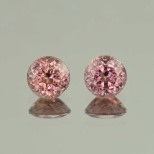 RoseZircon round pair 7.5mm 5.04cts H zn3515