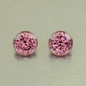 RoseZircon round pair 7.5mm 5.07cts H zn8254