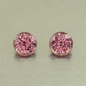 RoseZircon round pair 7.5mm 5.15cts H zn8257