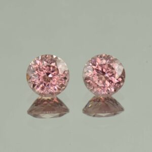 RoseZircon round pair 7.5mm 5.19cts H zn3516 SOLD