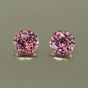 RoseZircon round pair 8.0mm 5.78cts zn3352 SOLD