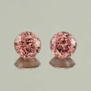 RoseZircon round pair 8.0mm 5.90cts H zn5700 SOLD