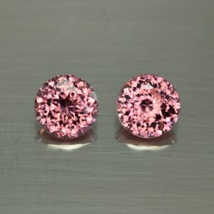 RoseZircon round pair 8.5mm 6.81cts H zn3533