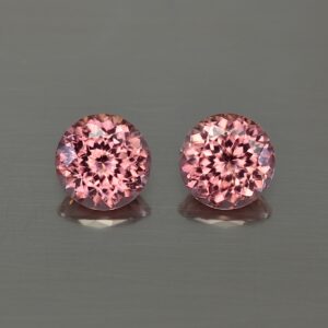 RoseZircon round pair 8.5mm 7.22cts H zn3535 SOLD