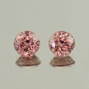 RoseZircon round pair 8.5mm 7.62cts H zn5704 SOLD