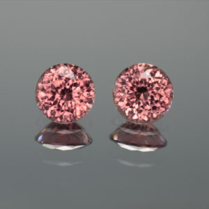 RoseZircon round pair 9.0 9.2mm 8.25cts H b zn2037 crop SOLD