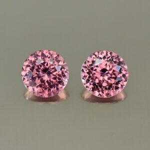 RoseZircon round pair 9.0mm 8.09cts zn3365 SOLD