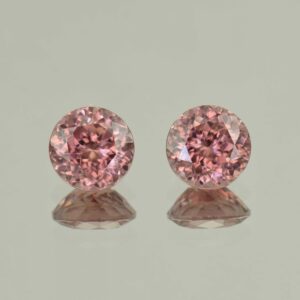 RoseZircon round pair 9.0mm 8.61cts H zn5709 scaled 1 SOLD