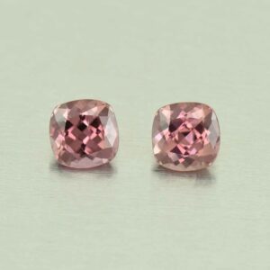 RoseZircon sq cush pair 5.5mm 2.28cts H zn5529 SOLD
