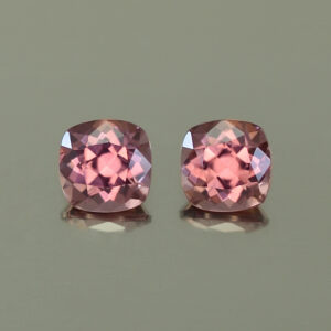 RoseZircon sq cush pair 6.0mm 2.92cts H zn4333 SOLD