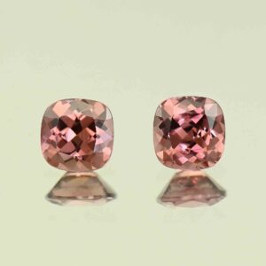 RoseZircon sq cush pair 6.5mm 3.58cts H zn7716 SOLD