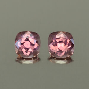 RoseZircon sq cush pair 6.5mm 3.73cts H zn4335