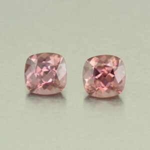 RoseZircon sq cush pair 8.0mm 6.71cts H zn5533