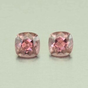RoseZircon sq cush pair 8.0mm 6.86cts H zn5531