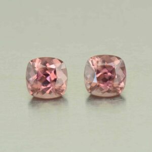 RoseZircon sq cush pair 8.0mm 7.06cts H zn5532