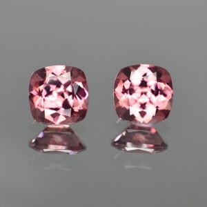 RoseZircon sq cush pair 8.3mm 7.01cts zn3213