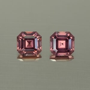 RoseZircon sq eme cut pair 7.0mm 5.10cts zn4310 SOLD