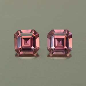 RoseZircon sq eme pair 6.5mm 3.68cts H zn4302 SOLD