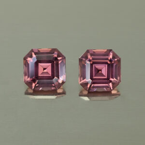 RoseZircon sq eme pair 7.0mm 4.97cts H zn4306 SOLD