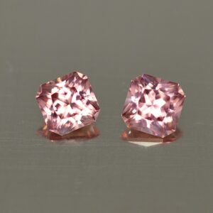 RoseZircon sq rad pair 4.5mm 1.35cts zn4409 SOLD