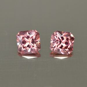 RoseZircon sq rad pair 5.0mm 1.78cts zn4411 SOLD