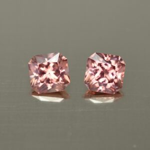 RoseZircon sq rad pair 5.0mm 1.81cts zn4412 SOLD