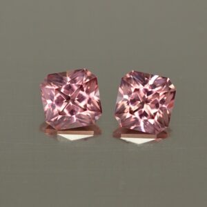 RoseZircon sq rad pair 5.0mm 1.86cts zn4322 SOLD