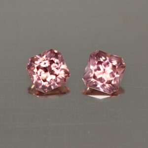RoseZircon sq rad pair 5.5mm 2.38cts zn4416 SOLD