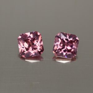 RoseZircon sq rad pair 6.0mm 2.96cts zn4330 SOLD