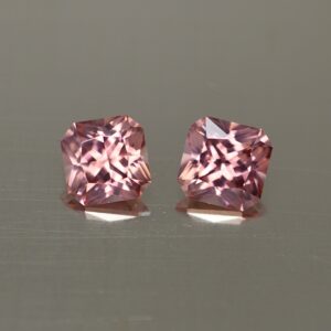 RoseZircon sq rad pair 6.0mm 2.97cts zn4331 SOLD