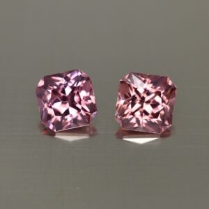 RoseZircon sq rad pair 6.0mm 2.97cts zn4420 1 SOLD