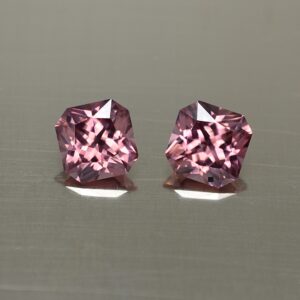RoseZircon sq rad pair 6.5mm 3.73cts zn4332