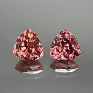 RoseZircon trill pair 12.5mm 21.91cts zn838