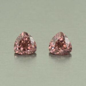 RoseZircon trill pair 6.5mm 3.17cts H zn5433