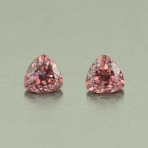 RoseZircon trill pair 6.5mm 3.19cts H zn5434 SOLD