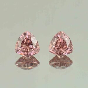 RoseZircon trill pair 8.0mm 5.62cts H zn5446 SOLD