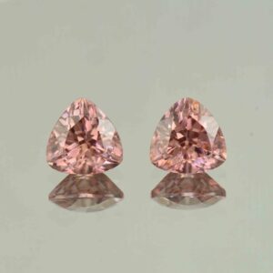 RoseZircon trill pair 8.5mm 6.12cts H zn5449 SOLD