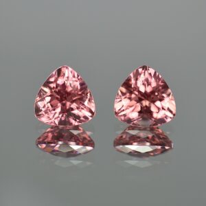 RoseZircon trillion pair 10.2mm 10.87cts zn2379