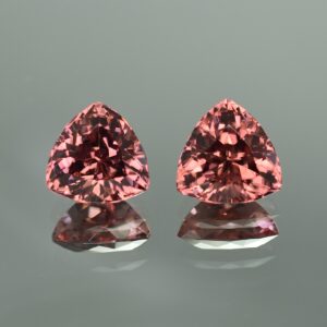RoseZircon trillion pair 12.0mm 19.65cts zn837