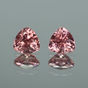 RoseZircon trillion pair 8.1mm 5.61cts zn2376