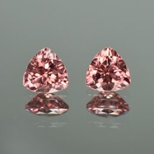 RoseZircon trillion pair 8.3mm 5.59cts zn2074 SOLD
