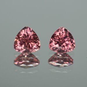 RoseZircon trillion pair 9.0x9.2mm 7.76cts zn2382
